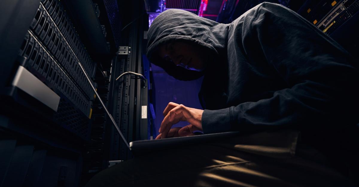 A cyber criminal hacking a computer