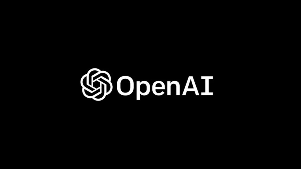White OpenAI logo on a black background.