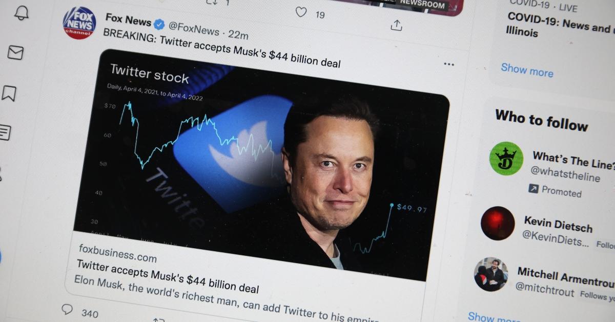 Fox News tweet about Elon Musk buying Twitter.