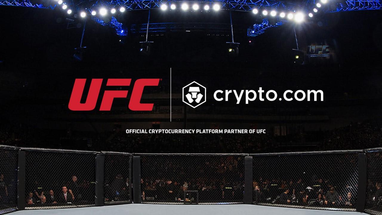 UFC fighting ring, UFC and Crypto.com logos 