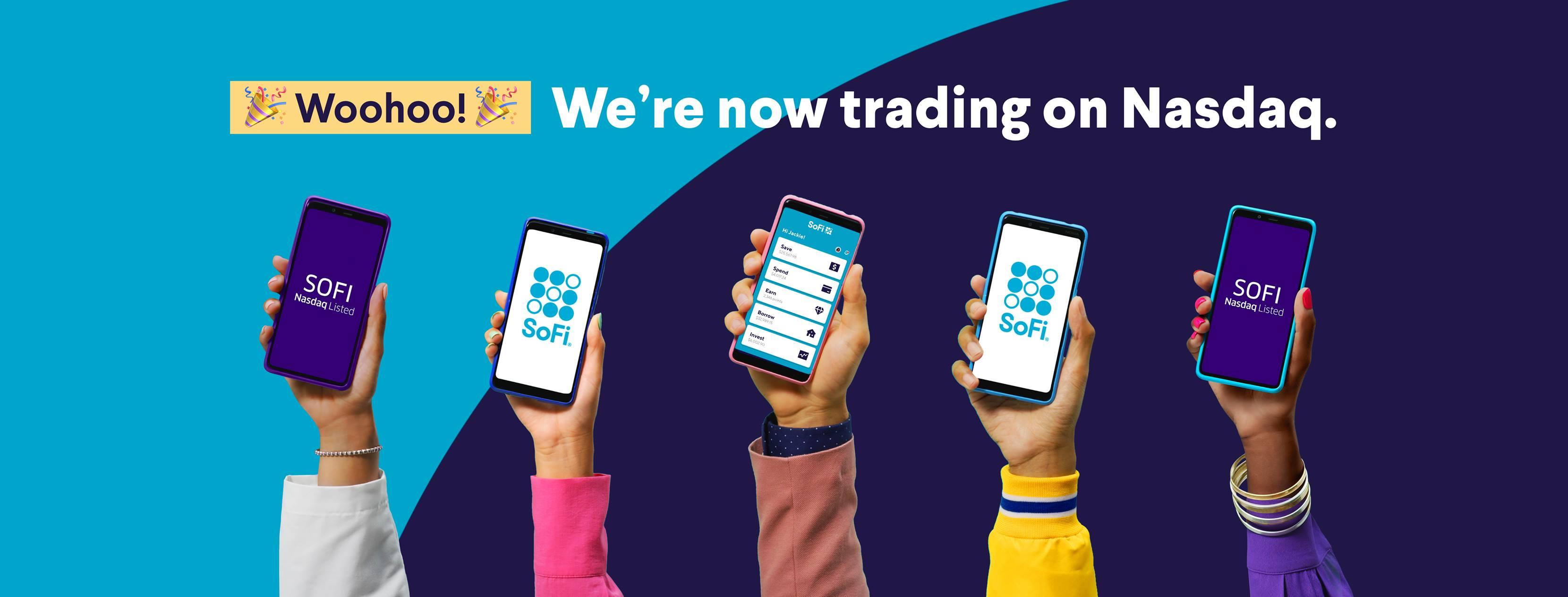 SoFi advertisement about trading on Nasdaq