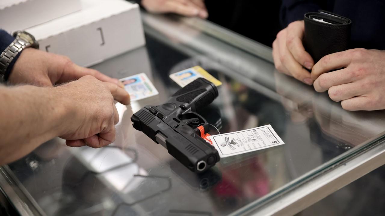 A background check during a gun purchase