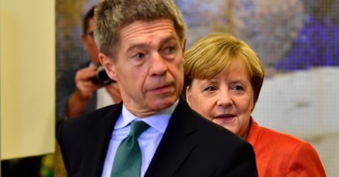 Joachim Sauer and Angela Merkel
