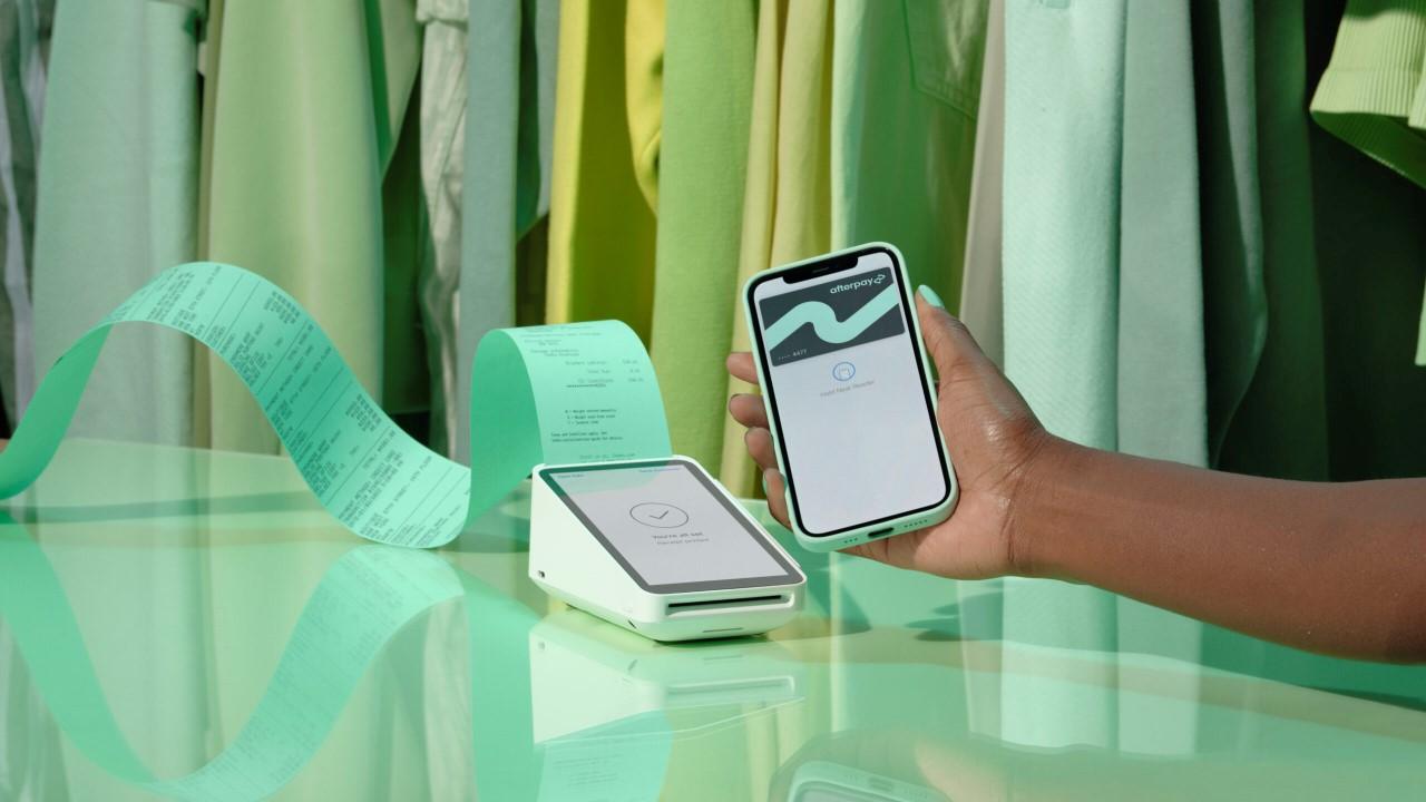 A smartphone with receipt printer using Afterpay