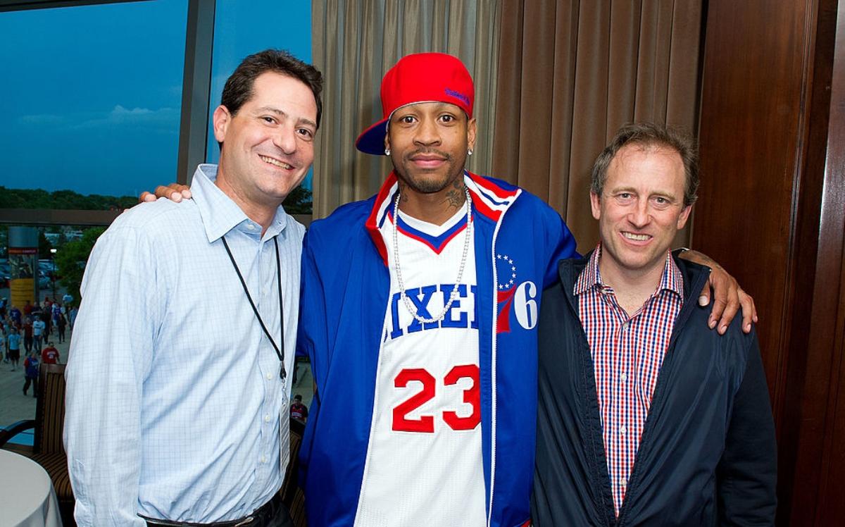 Blitzer with Allen Iverson and Joshua Harris in 2012.