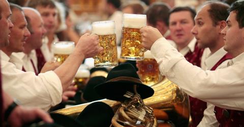 Men holding beer steins