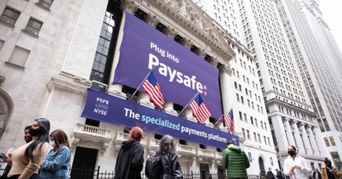 Paysafe banner on Wall Street