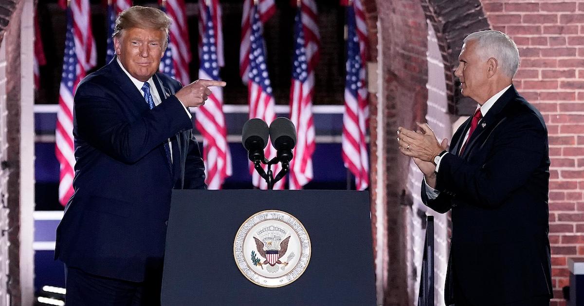 Donald Trump at the 2020 RNC with Mike Pence, who is unlikely to be his 2024 running mate.