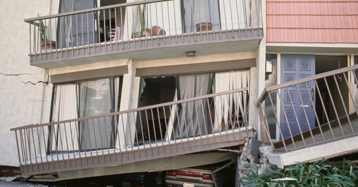 A building with earthquake damage