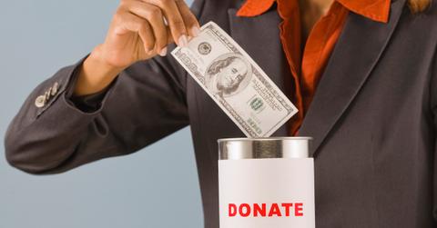 Person making a donation