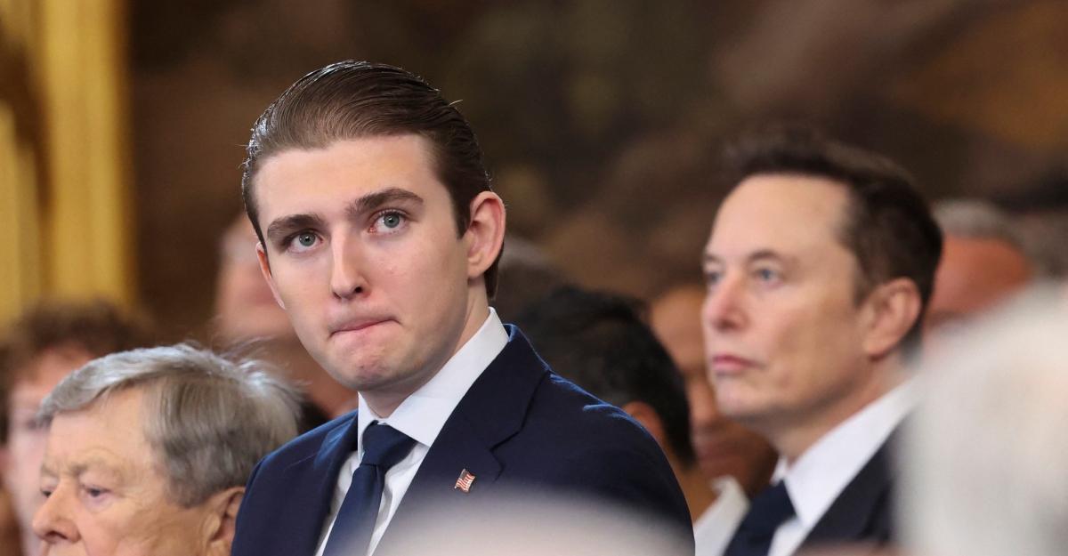 Barron Trump and Elon Musk at Trump's swearing-in ceremony