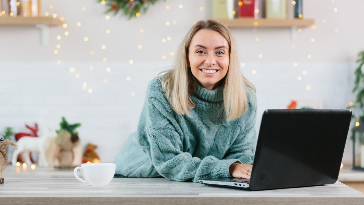 A woman shopping for last-minute gifts