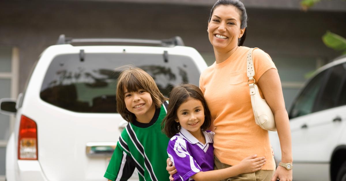 A woman with her two kids.