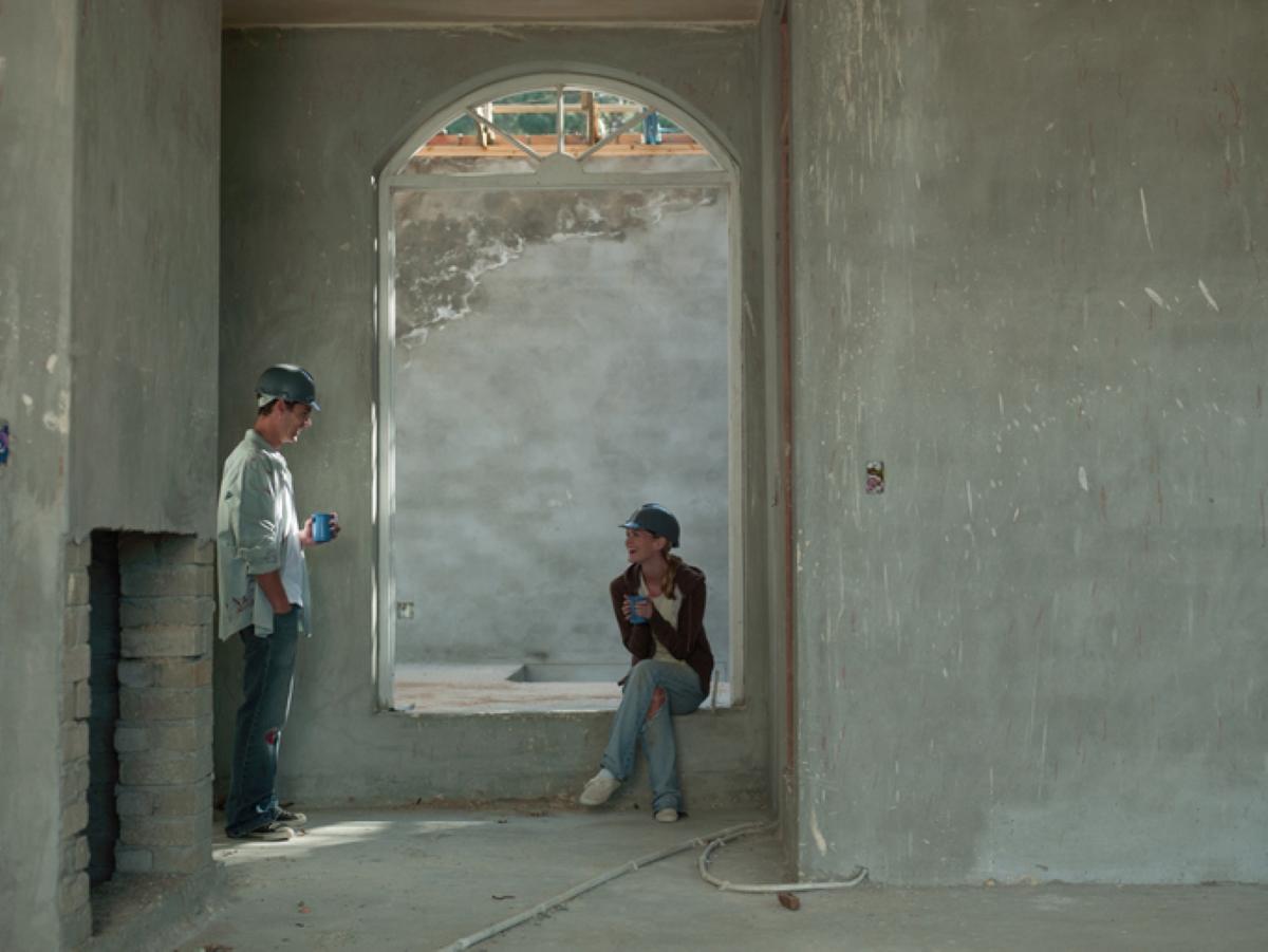 couple chatting in their renovation