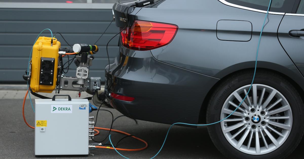 Emission check for a diesel car