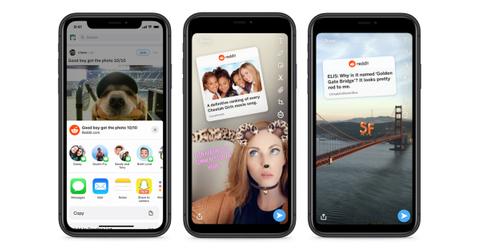 Snap interface on three mobile phones