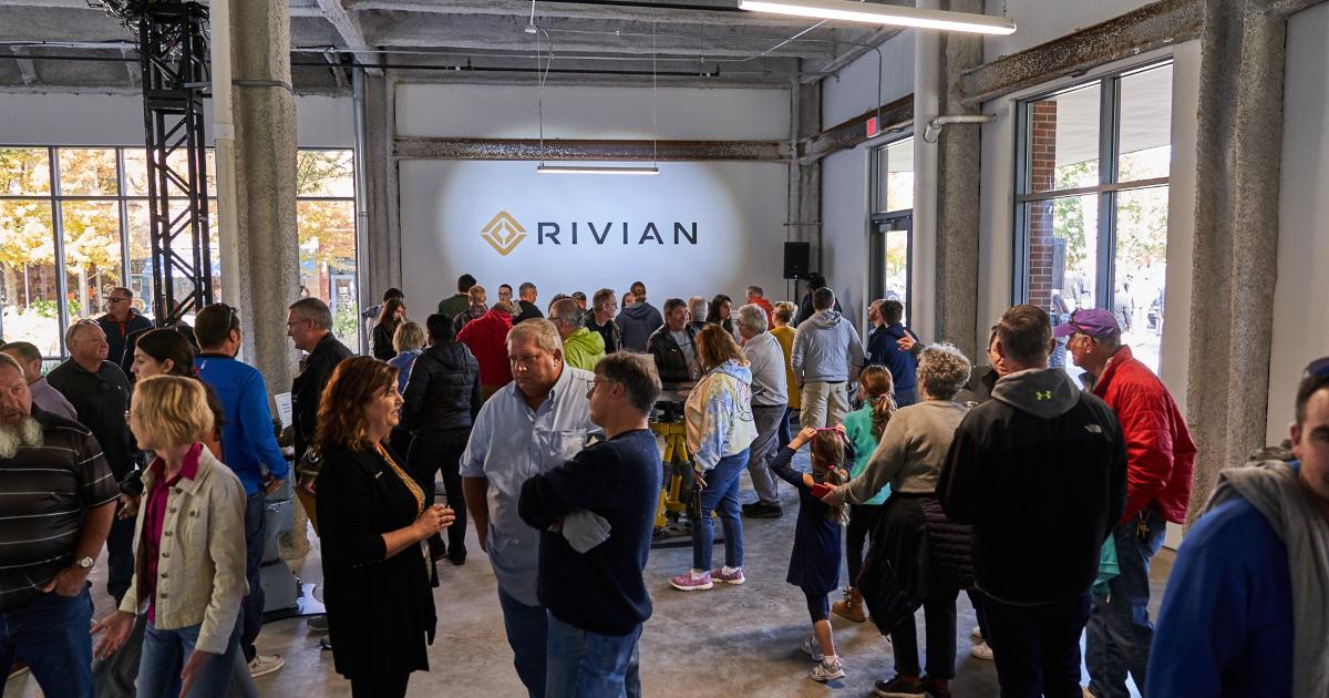 People at Rivian marketing event