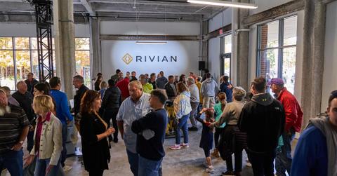 People at Rivian marketing event