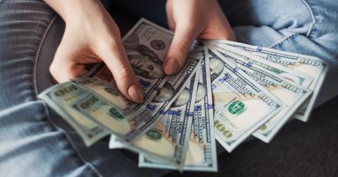 A person holding money