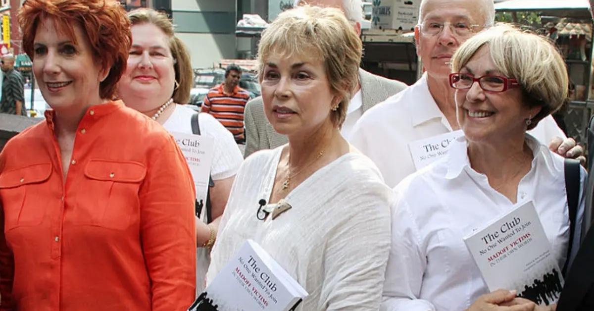 Victims of Madoff gathered outside the Lipstick Building in 2010 to promote a book.