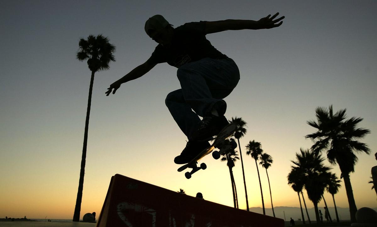 Person skating in California