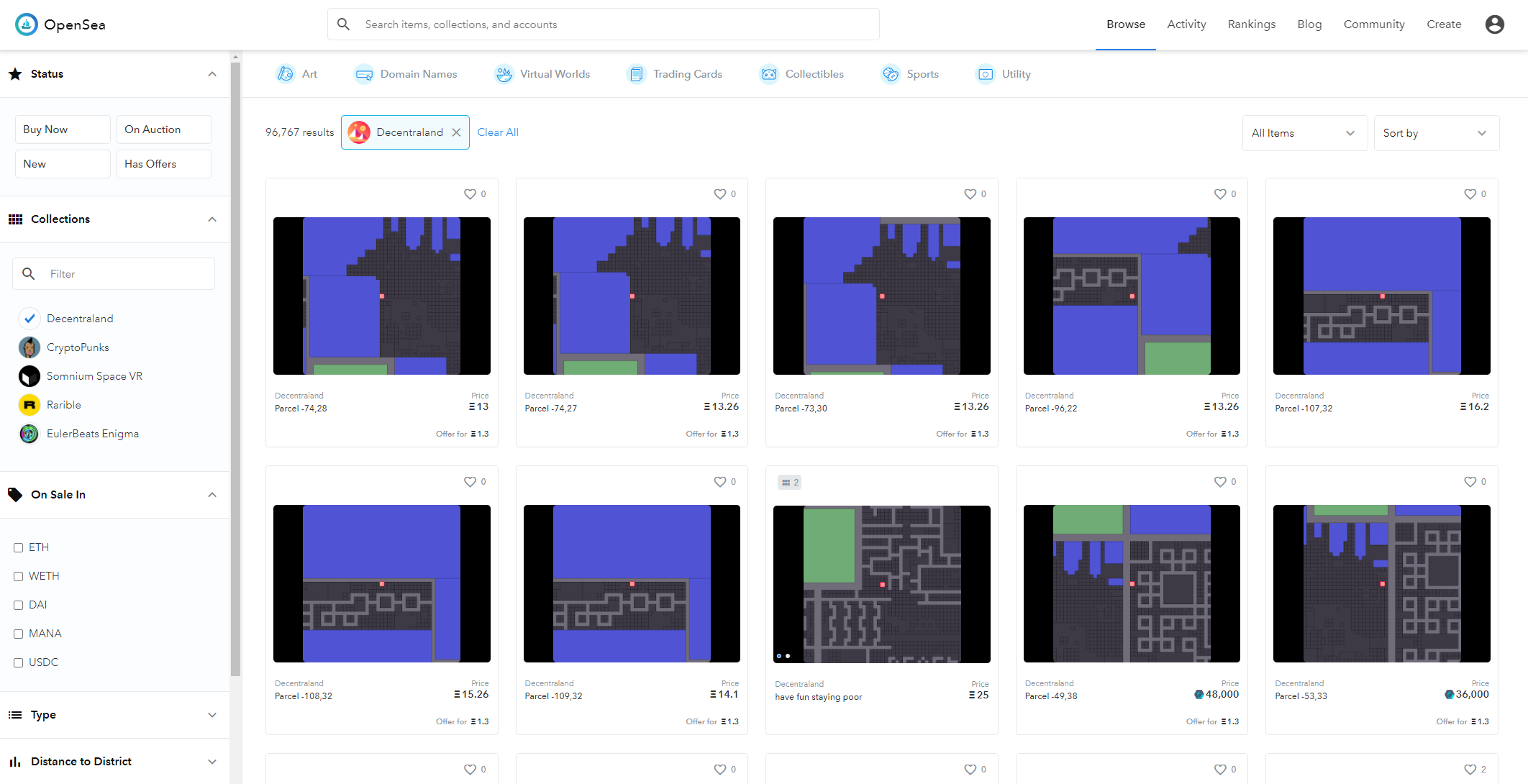 opensea decentraland