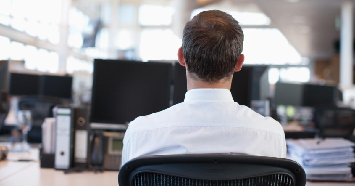 man on computer