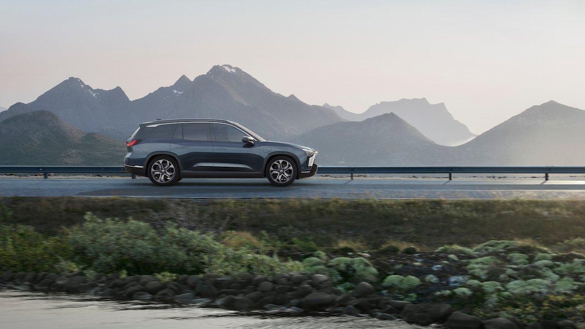 NIO vehicle driving on a road