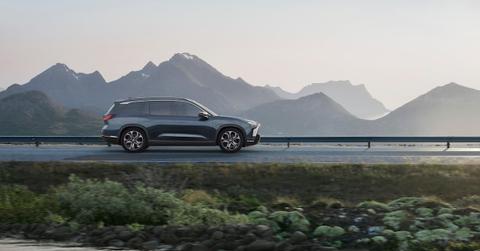 NIO vehicle driving on a road