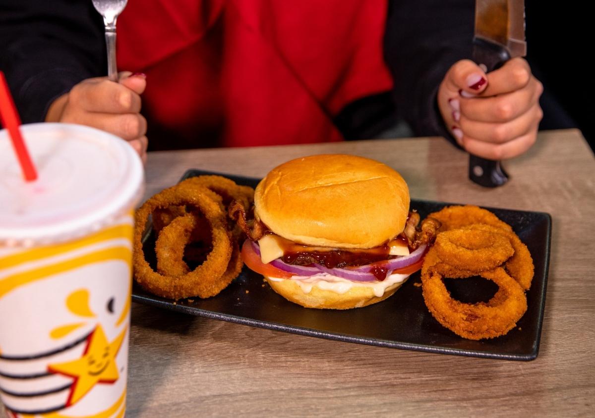 A Carl's Jr. steak sandwich meal