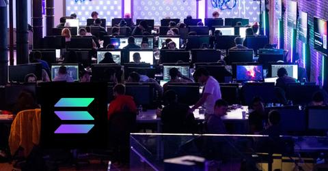 Solana hackathon with Solana logo