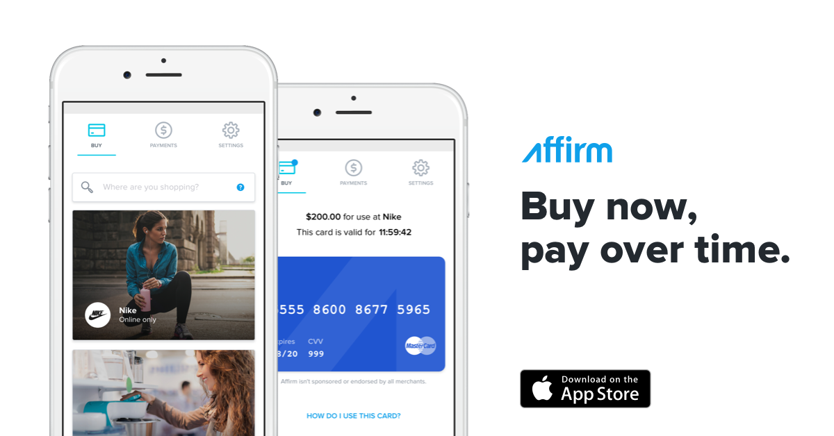 Affirm app on a smartphone