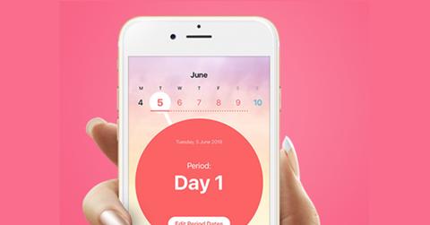 Flo period tracking app on smartphone screen