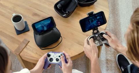 People playing video games on smartphones