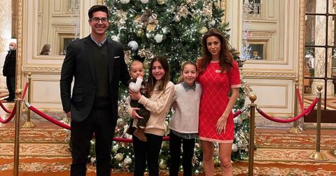 Jesse Watters with his children and second wife