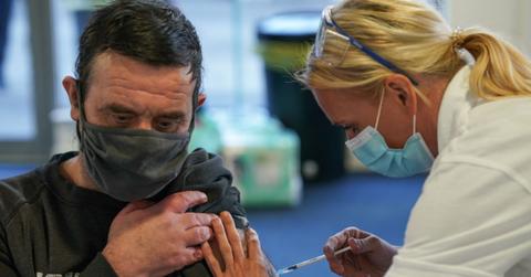 A man getting a COVID-19 vaccination