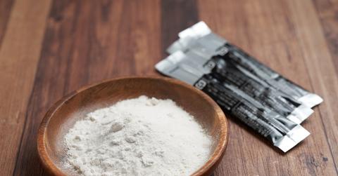 Creatine powder in a bowl