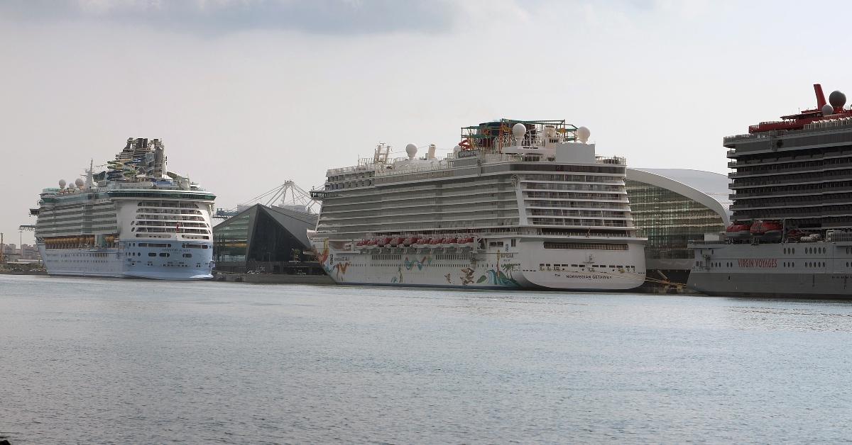 Cruise ships docked