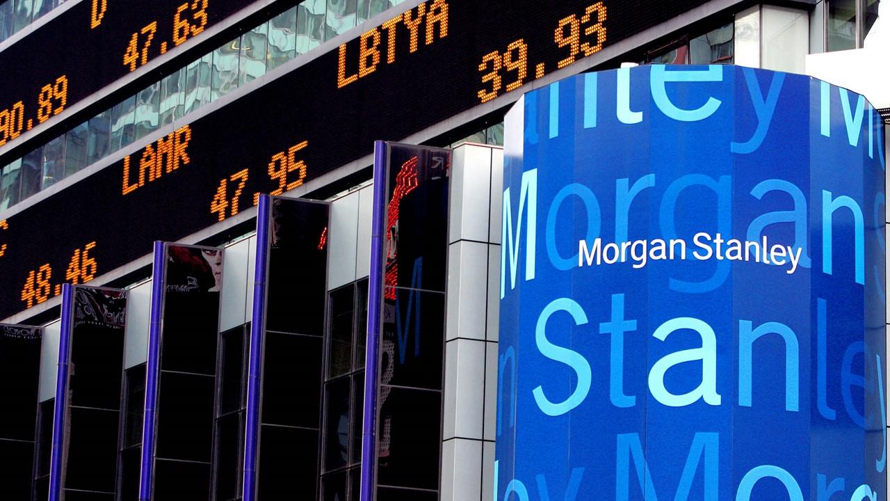 Morgan Stanley sign and stock numbers