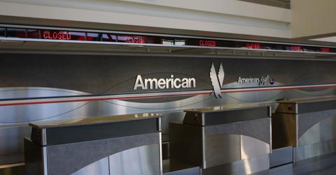 Empty American Airlines ticket counter