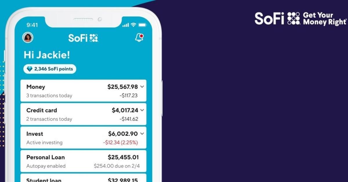 SoFi Technologies app on a smartphone