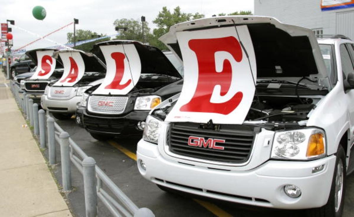 Cars for sale at a dealership