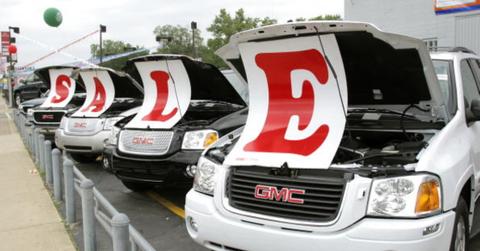 Cars for sale at a dealership