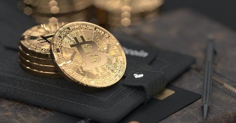 Bitcoin wallet 4K 3D-rendered illustration