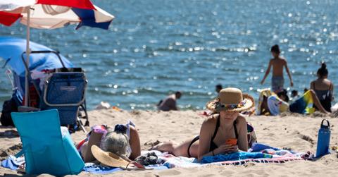 People at the beach on Labor Day weekend