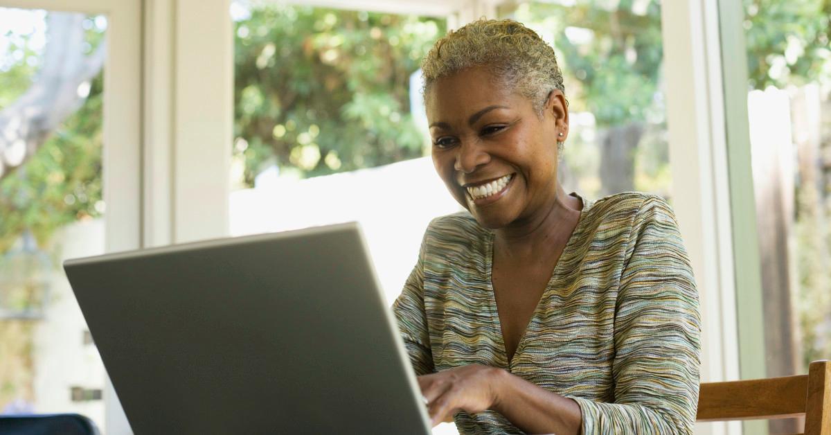 Woman using a laptop