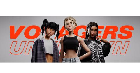 3D avatars in front of voyagers unknown logo