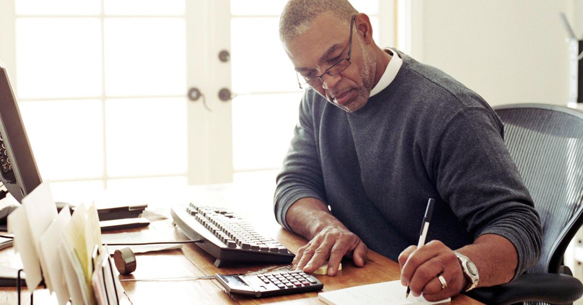 Person working in home office