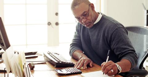 Person working in home office