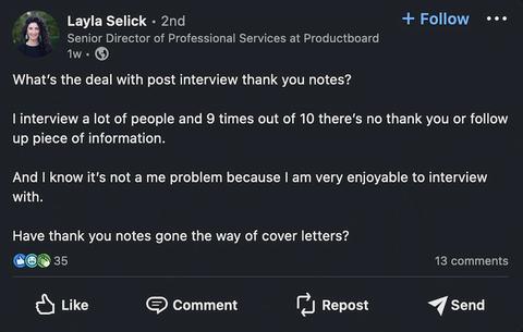 Should You Send Thank You Email After Interview? FB Post Sparks Debate